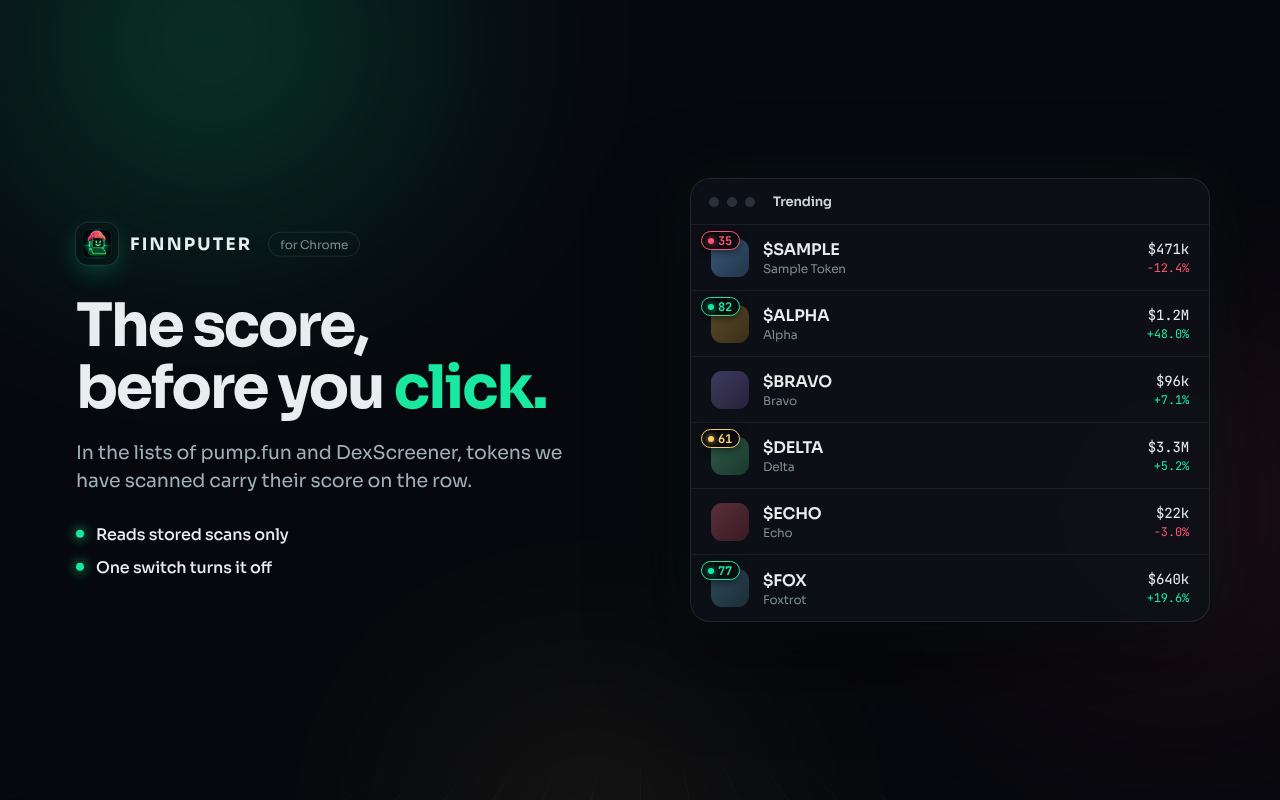 Scores in the token lists